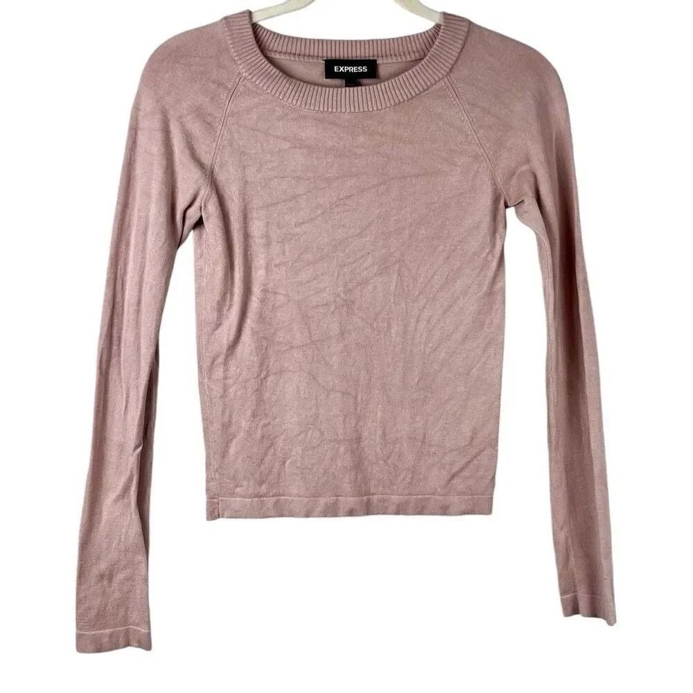 Express Light Pink Crew Neck Sweater XS
